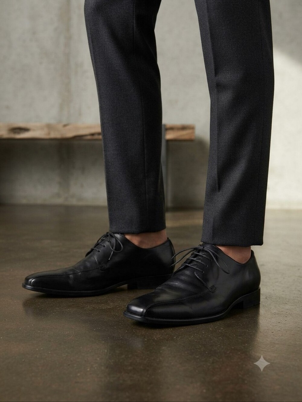 ALDO Classic Black Leather Men's Square Toe Oxford Dress Shoes EU Size 40
